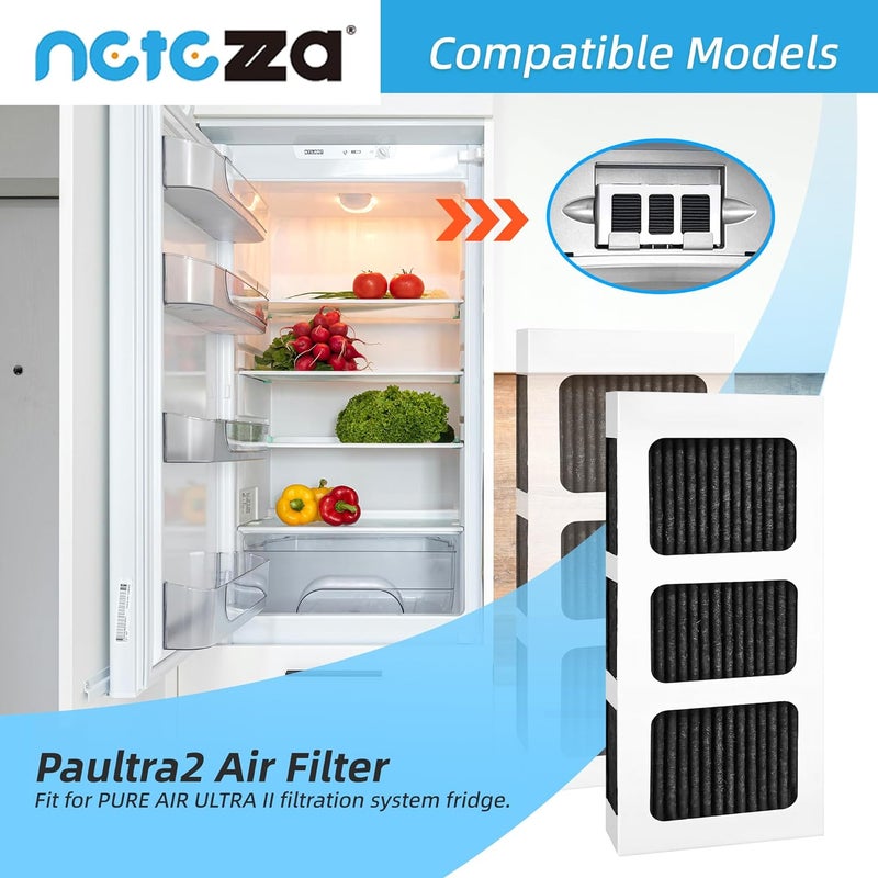 Netezza Paultra2 Refrigerator Air Filter Replacement, Compatible with Frigidaire Pureair Ultra 2,Pure Air Ultra 2,Pureair Ultra ii,and Electrolux 242047805,5303918847,EAP12364179, 6 Pack - Image 2